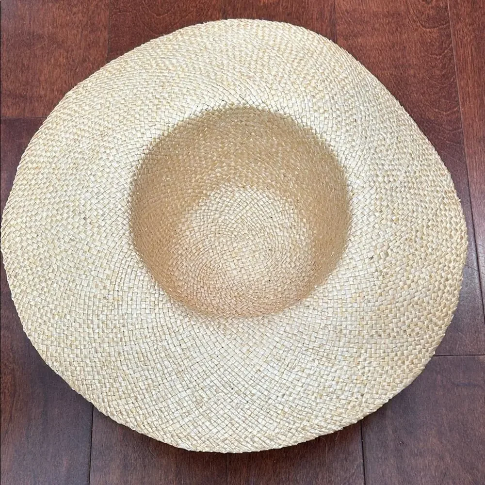 Woven Straw Hat with Fruit Details, Wide Brim Perfect for a Hot Day at the Beach
